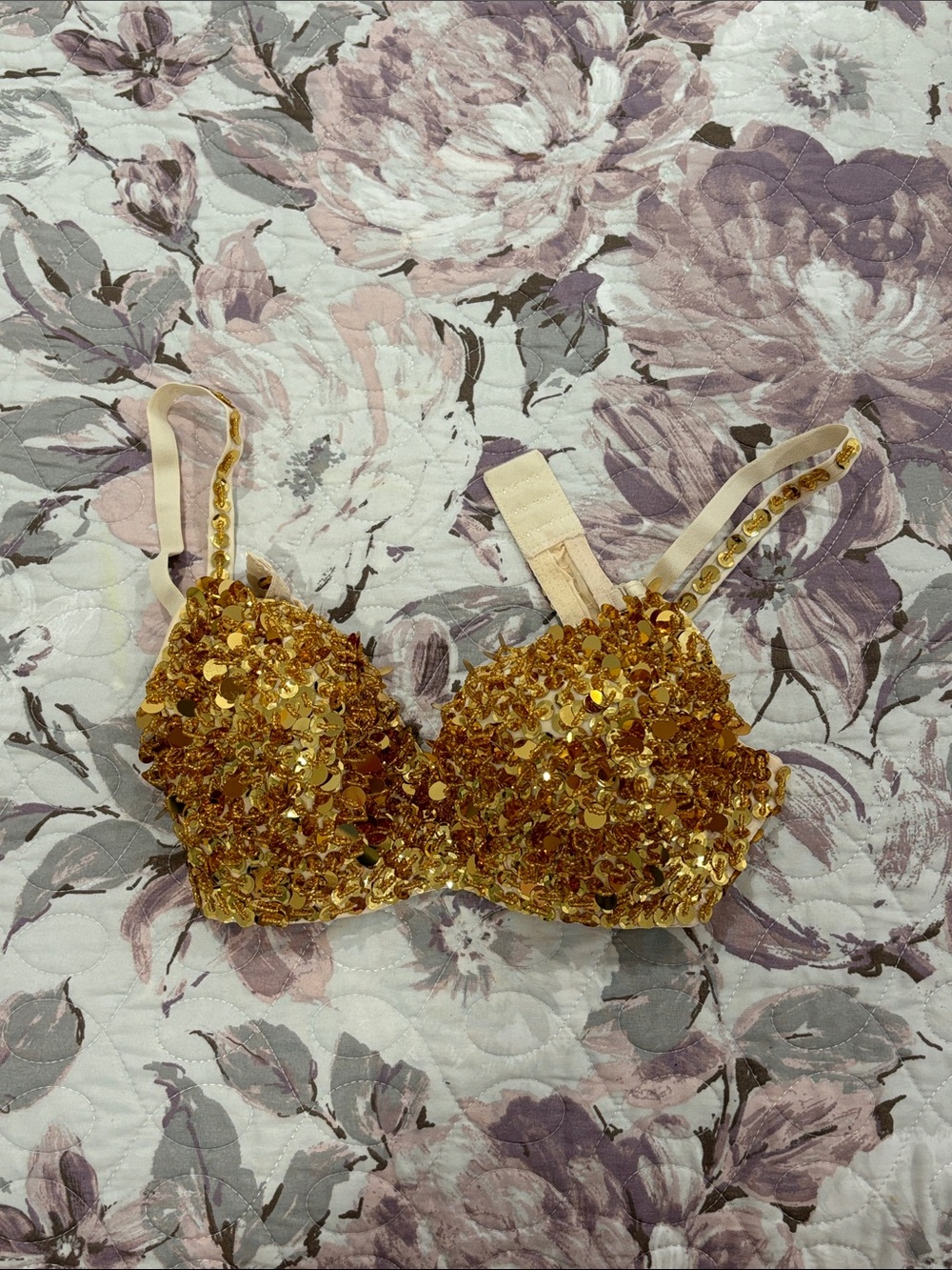 Amazon Gold Sequin Embellished Push-Up Bra